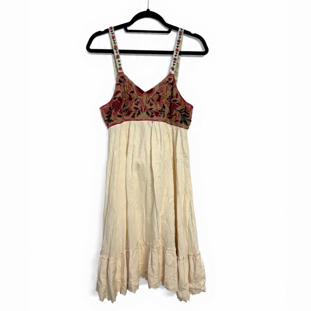(SOLD) ANTHROPOLOGIE ZEHAVALE SIZE 4 NORRBOTTEN BEADED EMBROIDERED BOHO DRESS